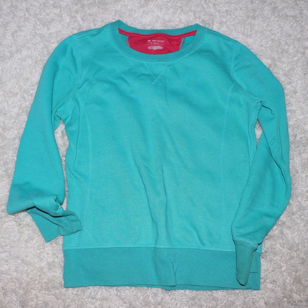 Blue Crew Sweatshirt Workout Athletic